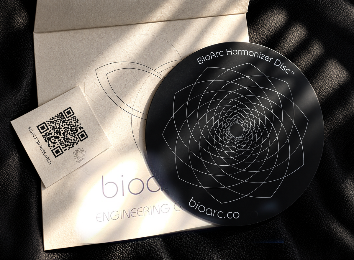 BIO ARC HARMONIZER DISC (180mm) black, EMF HARMONIZATION, Copper gold-plated