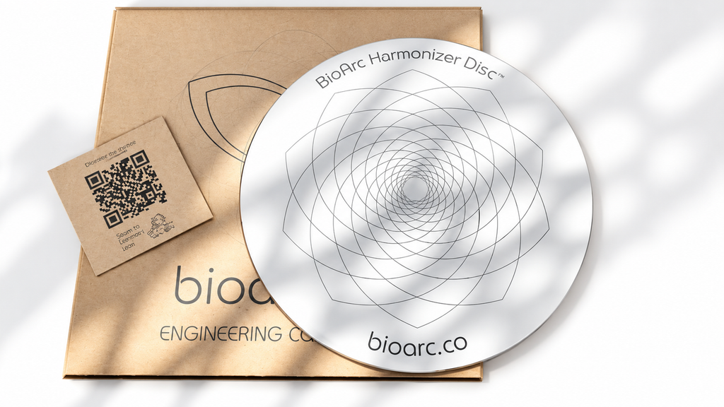 BIO ARC HARMONIZER DISC (180mm) white, EMF HARMONIZATION, Copper gold-plated