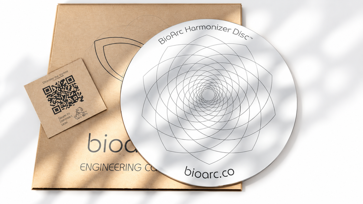 BIO ARC HARMONIZER DISC (180mm) white, EMF HARMONIZATION, Copper gold-plated