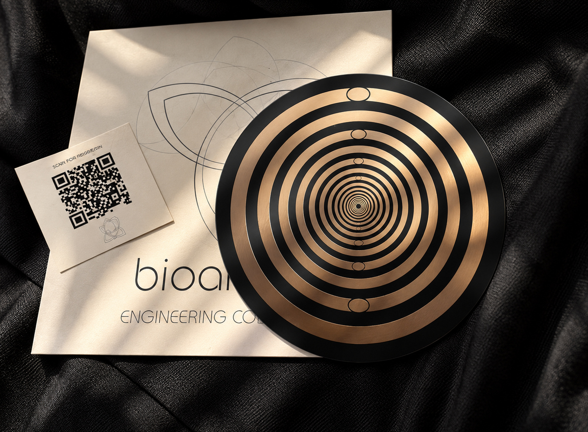 BIO ARC HARMONIZER DISC (180mm) black, EMF HARMONIZATION, Copper gold-plated