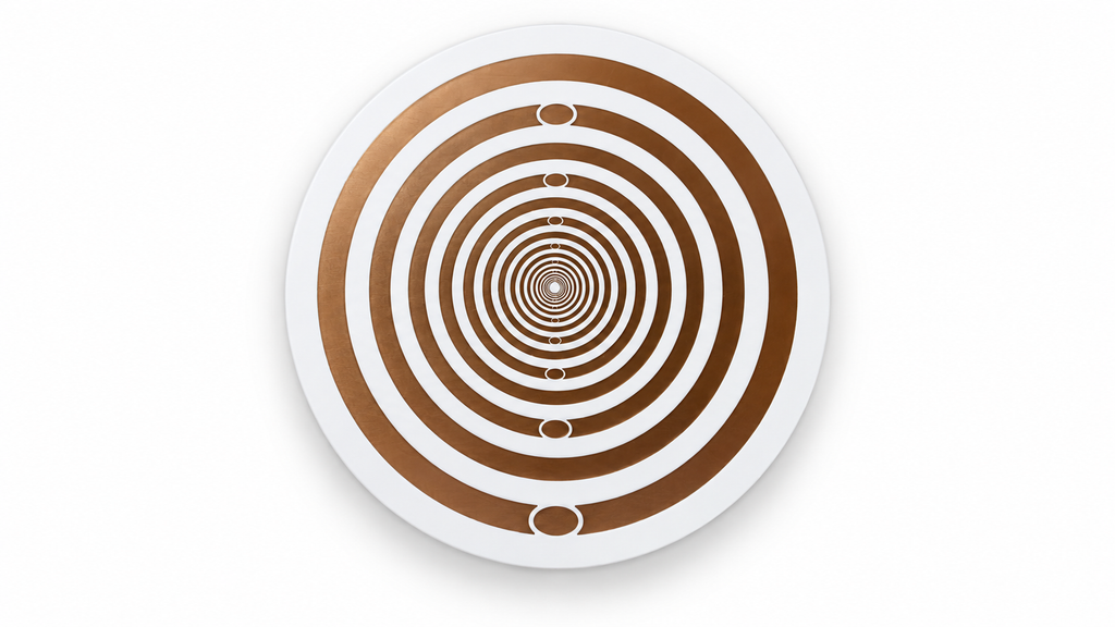 BIO ARC HARMONIZER DISC (180mm) white, EMF HARMONIZATION, Copper gold-plated