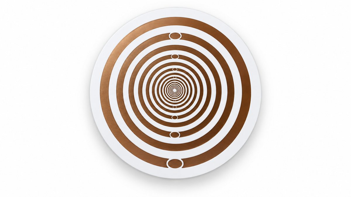BIO ARC HARMONIZER DISC (180mm) white, EMF HARMONIZATION, Copper gold-plated