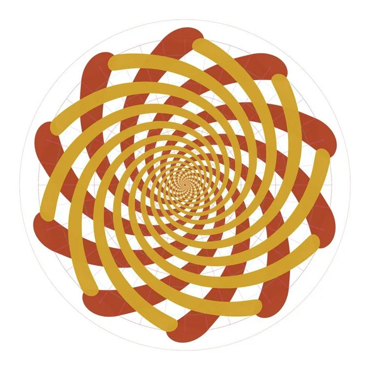 SPIRAL FRACTAL ANTENNA, EMF HARMONIZATION, (Sticker 40mm) Copper gold-plated, packet of 2 units.