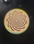 SPIRAL FRACTAL ANTENNA, EMF HARMONIZATION, (Sticker 40mm) Copper gold-plated, packet of 2 units.